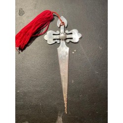 Elegante Marca Páginas Plata Cruz de Santiago - Joya Coleccionista Único