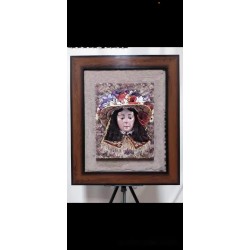 Virgen del Rocío - Obra Artística en Óleo y Tapiz con Detalles Florales