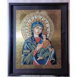 Virgen María con Niño - Obra de Arte Religiosa con Detalles Dorados