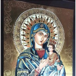Virgen María con Niño - Obra de Arte Religiosa con Detalles Dorados