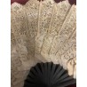 Abanico Vintage de Asta de Toro - Obra Artesanal de Intrincado Diseño Victoriano