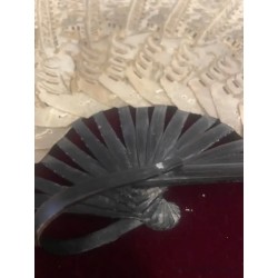 Abanico Vintage de Asta de Toro - Obra Artesanal de Intrincado Diseño Victoriano