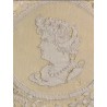Cojín Modernista Bordado con Retrato Femenino - Tul y Encaje Principios Siglo XX