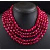 Collar Multihilera de Rubí Natural - Gargantilla 5 Vueltas 1180CT Piedra Preciosa