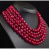 Collar Multihilera de Rubí Natural - Gargantilla 5 Vueltas 1180CT Piedra Preciosa