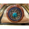 Hebilla Étnica de Plata Tibetana - Cinturón Turquesa Coral Lapislázuli Artesanal