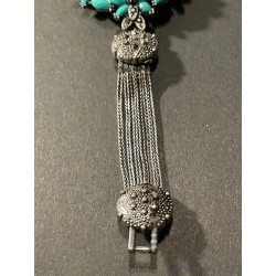 Reloj Pulsera Vintage de Señora con Turquesas - Joya Artesanal Plateada