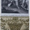 Grabado Religioso La Divina Pastora con Marco Bordado en Oro - Circa 1800