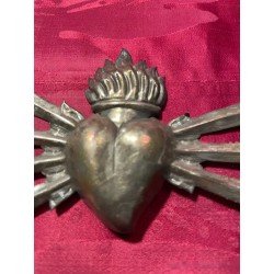 Corazón de Virgen Dolorosa con Siete Puñales - Pieza Religiosa Artesanal 18cm