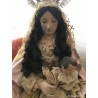 Figura Religiosa Vintage de Virgen con Niño - Talla Artesanal en Madera de Cedro
