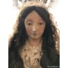 Figura Religiosa Vintage de Virgen con Niño - Talla Artesanal en Madera de Cedro