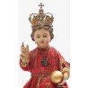 Estatua Religiosa del Niño de Praga - Obra de Arte Policromada Siglo XIX