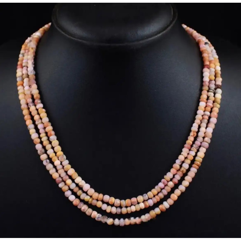 Collar Multicapa de Ópalo Australiano Rosa - Elegancia Natural en Tonos Suaves Collar Multicapa de Ópalo Australiano Rosa - Elegancia Natural en Tonos Suaves
