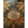 Pareja de Bandejas Antiguas Decorativas - Set Toleware con Motivos Florales Dorados