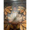 Pareja de Bandejas Antiguas Decorativas - Set Toleware con Motivos Florales Dorados
