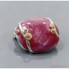 Broche de Plata con Rubí Natural 32 Quilates - Joya Artesanal con Circonitas