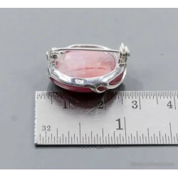 Broche de Plata con Rubí Natural 32 Quilates - Joya Artesanal con Circonitas