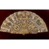 Abanico Antiguo con Varillas de Hueso y Nácar - Pieza Colección Siglo XIX