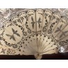 Abanico Antiguo con Varillas de Hueso y Nácar - Pieza Colección Siglo XIX