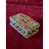 Joyero Vintage de Metal con Piedras de Colores - Pieza de Orfebrería Artesanal