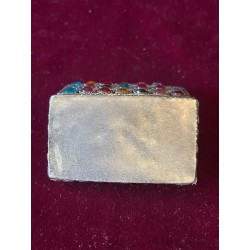 Joyero Vintage de Metal con Piedras de Colores - Pieza de Orfebrería Artesanal