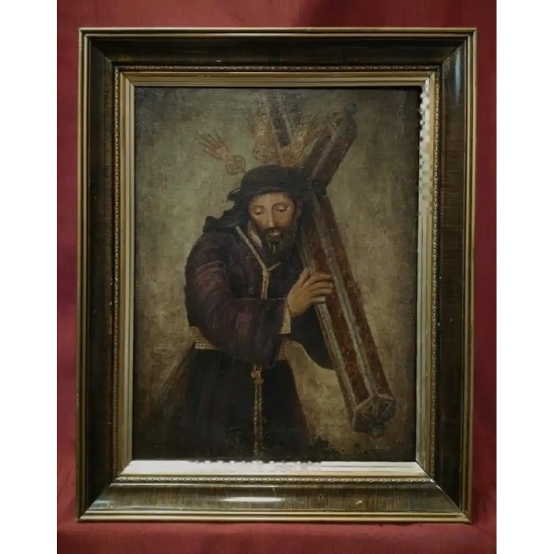 Jesús Nazareno - Representación Religiosa en Óleo con Estilo Barroco Jesús Nazareno - Representación Religiosa en Óleo con Estilo Barroco
