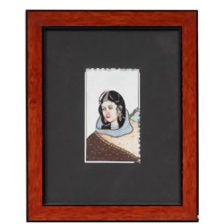 Retrato de Dama Hindú - Miniatura Tradicional del Siglo XX
