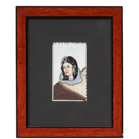 Retrato de Dama Hindú - Miniatura Tradicional del Siglo XX