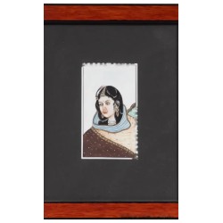 Retrato de Dama Hindú - Miniatura Tradicional del Siglo XX