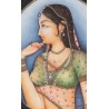 Retrato de Dama Hindú - Miniatura en Marfil del Siglo XX