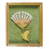 Abanico Antiguo Enmarcado con Encaje y Nácar - Pieza Decorativa Principios S.XX