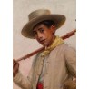 JOSÉ RICO CEJUDO (Sevilla, 1864 – 1943). “Mozos”, Sevilla. Óleo sobre lienzo.