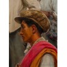 JOSÉ RICO CEJUDO (Sevilla, 1864 – 1943). “Mozos”, Sevilla. Óleo sobre lienzo.