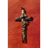 Cruz Colgante Oro con Esmalte Turquesa - Joya Antigua Decorativa 7,5x4cm