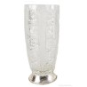 Elegante Jarrón Vintage Cristal Tallado con Base de Plata - Diseño Mid-Century