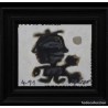 GRISSO - Obra Abstracta Figura Tribal 1991 - Técnica Mixta Enmarcada 46x55cm