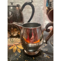 Juego de Café Plateado Art Decó - Tetera, Lechera y Cafetera Vintage Elegante