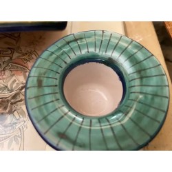 Tintero Antiguo de Cerámica de Triana - Caja Decorativa Pintada a Mano Paisaje