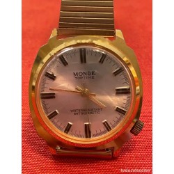 Reloj Vintage MONDE Toptime Chapado en Oro - Antimagnético Waterresistant Años 70