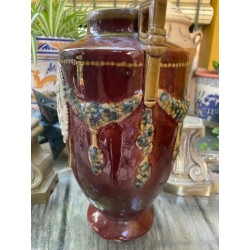 Jarrón Antiguo Manises - Ceramica Art Nouveau con Relieve de Querubines
