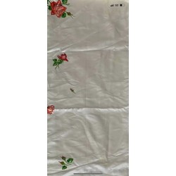 Antiguo cubrecama con cubre almohada, bordado y pintado, flores y medallón