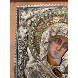 Icono Bizantino de la Virgen María con Niño - Arte Religioso Zarista