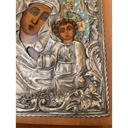 Icono Bizantino de la Virgen María con Niño - Arte Religioso Zarista