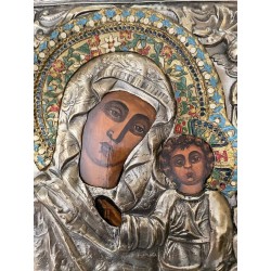 Icono Bizantino de la Virgen María con Niño - Arte Religioso Zarista