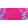 Mantón de Manila Seda Bordado - Estilo Cigarreras Rosa y Verde Turquesa