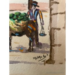 Pareja de Óleos Vintage Vistas de Sevilla - Pinturas Andaluzas Enmarcadas Giralda