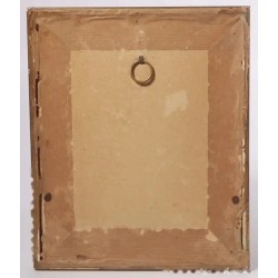 Miniatura India Rajastán Siglo XX - Escena Mogol Pintada a Mano Enmarcada
