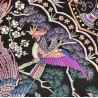 Mantón de Manila Antiguo Negro con Aves del Paraíso - Seda Bordada Siglo XIX