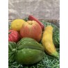 Frutero de Cerámica Portugués con Frutas Decorativas - Centro de Mesa Vintage