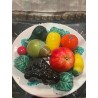 Centro de Mesa Portugués con Frutas de Cerámica - Decoración Vintage Artesanal